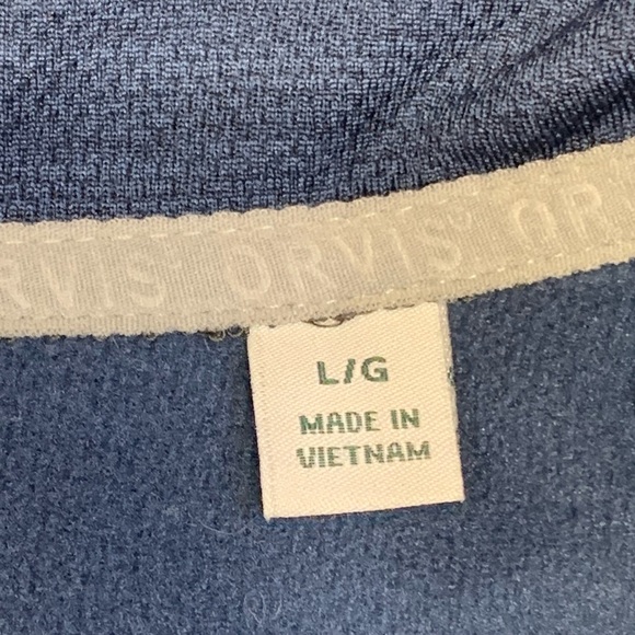 Orvis Men's Bonded Mesh Mid Weight Full Zip Navy Blue Fleece Jacket - Size Large - Picture 12 of 16